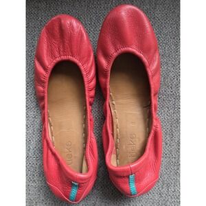 Tieks Coral Teal Womens Leather Ballet Flats Gavriell Size 8